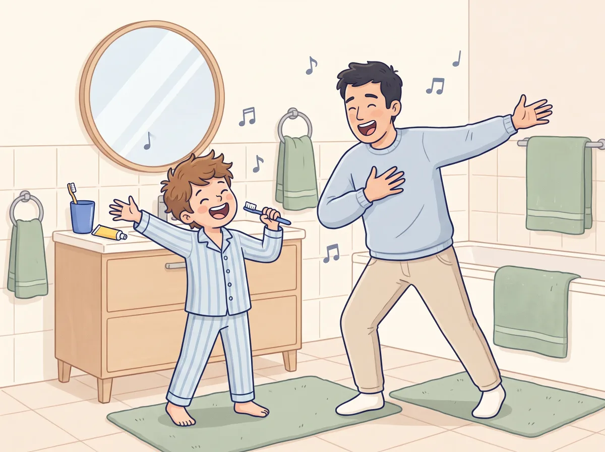 Sing it like an opera: a parent and child doing it together