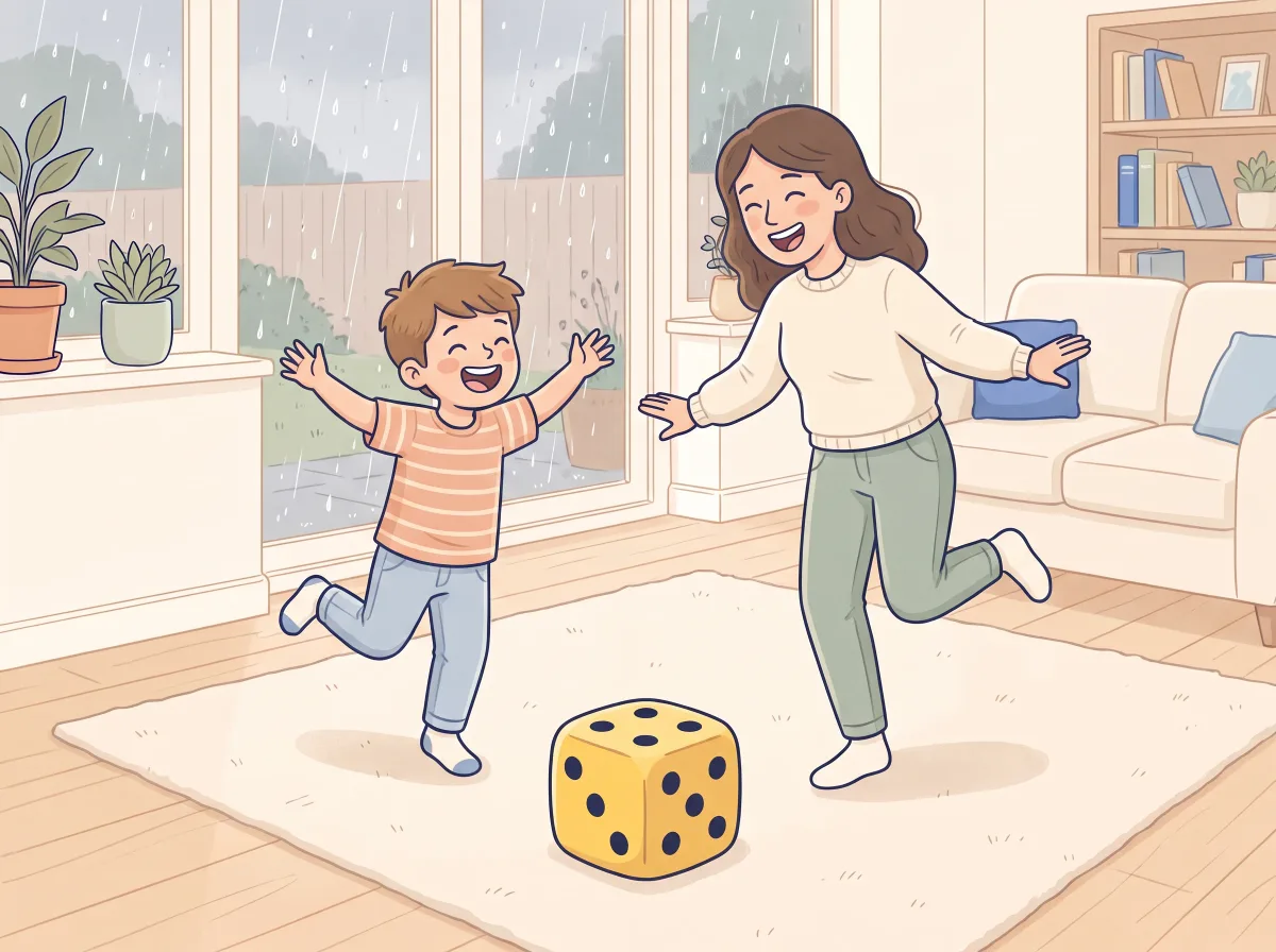 Roll the move dice: a parent and child doing it together