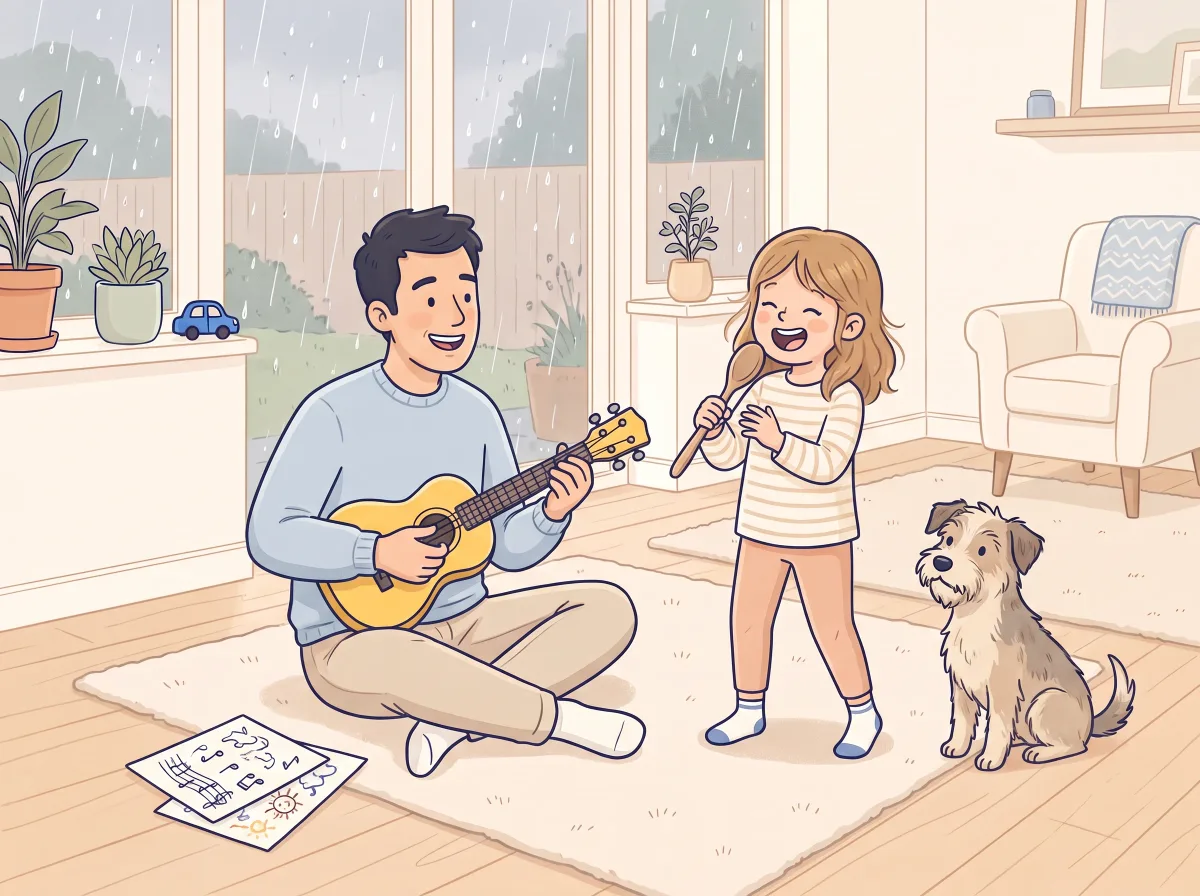 Write a family song: a parent and child doing it together