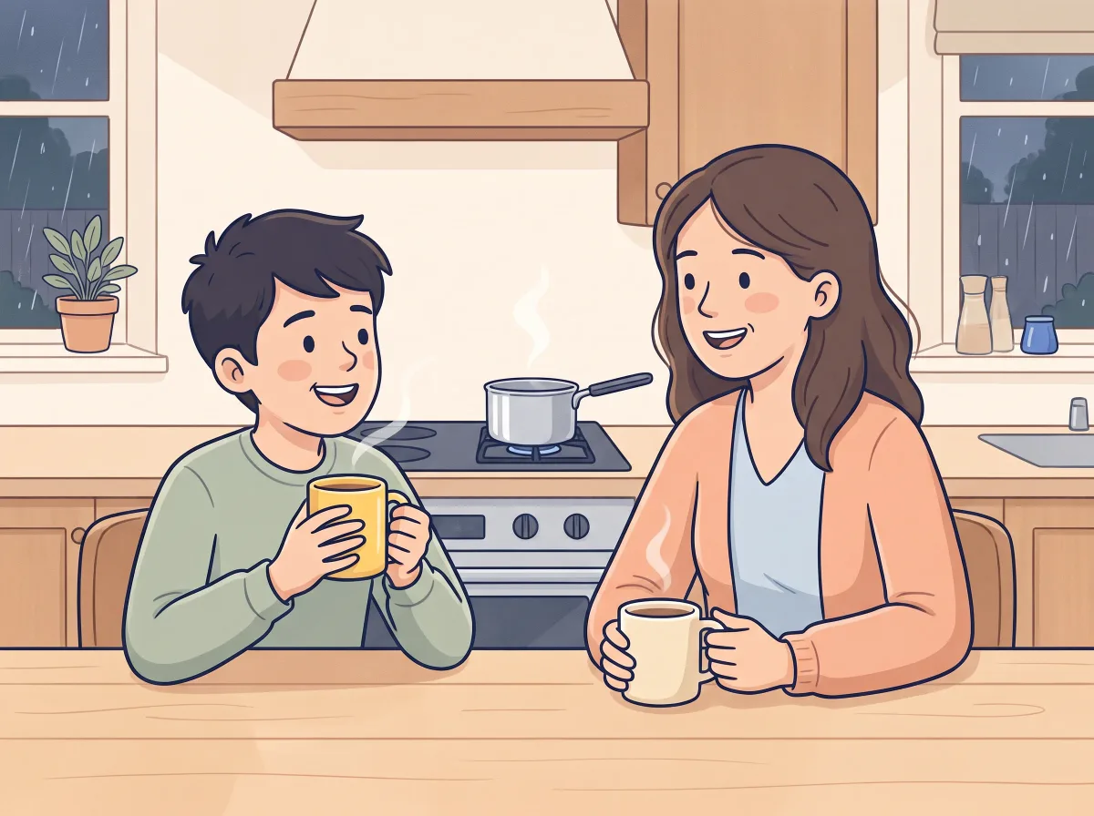 Make a calm-down mug: a parent and child doing it together