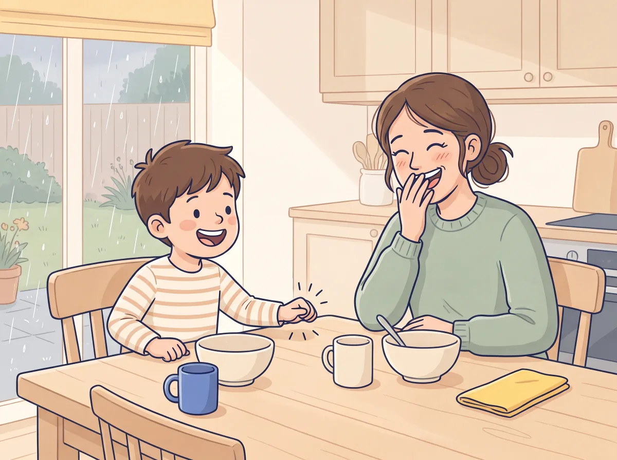 Knock-knock duel: a parent and child doing it together