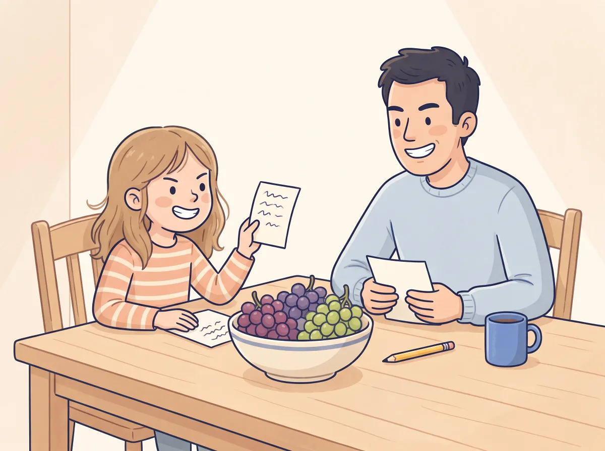 Guess how many: a parent and child doing it together