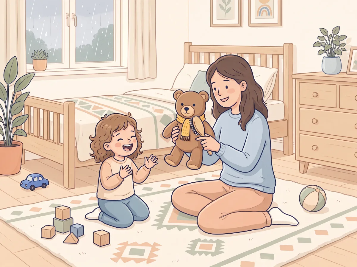 Let's interview your teddy: a parent and child doing it together