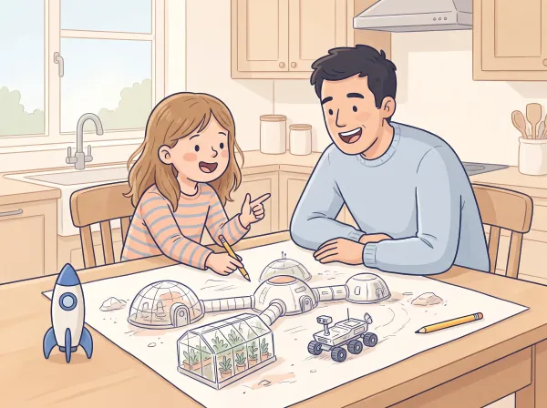 Design Our Mars Base: a parent and child doing it together
